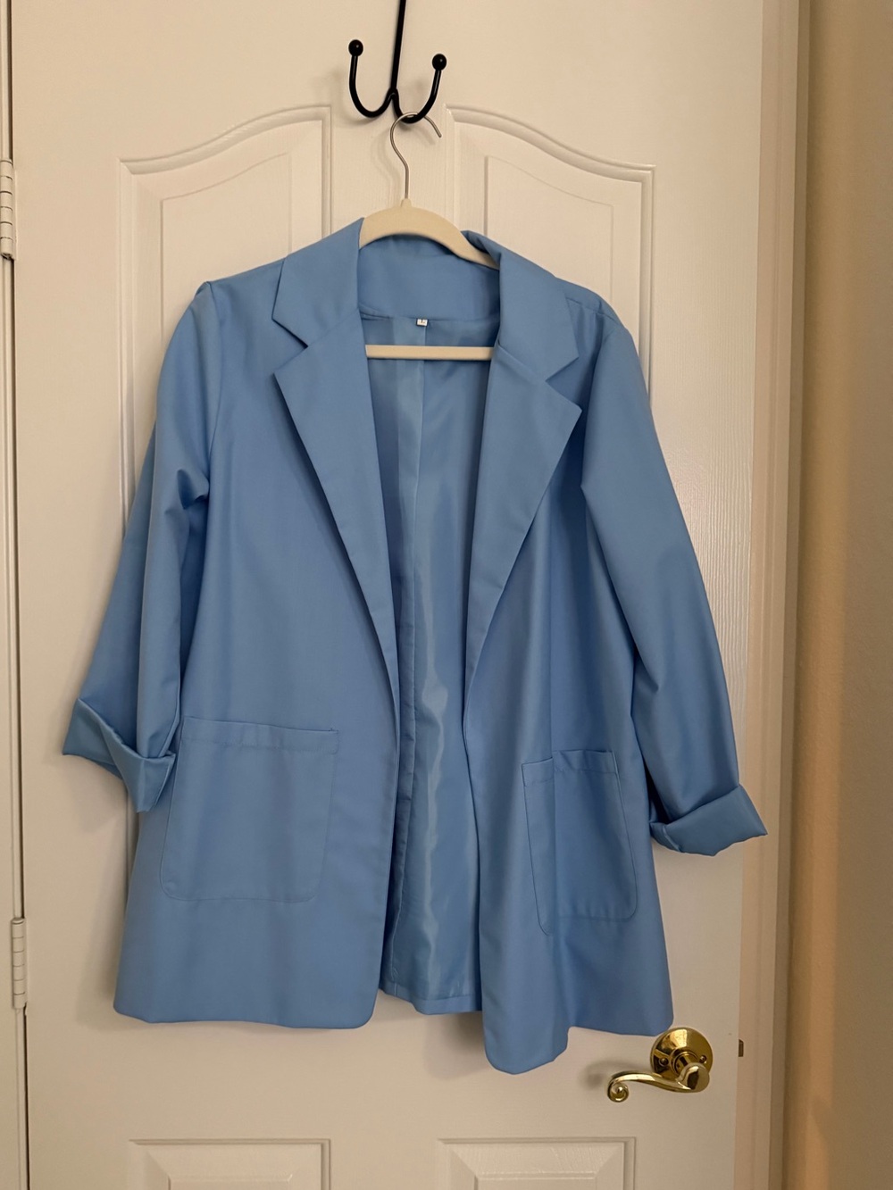 Light Blue Women's Open Blazer Jacket